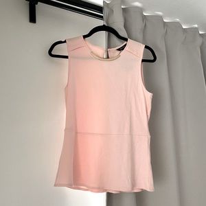 NEW WITH TAGS Rw&Co Blush Pink Peplum Top with gold accent | Size M